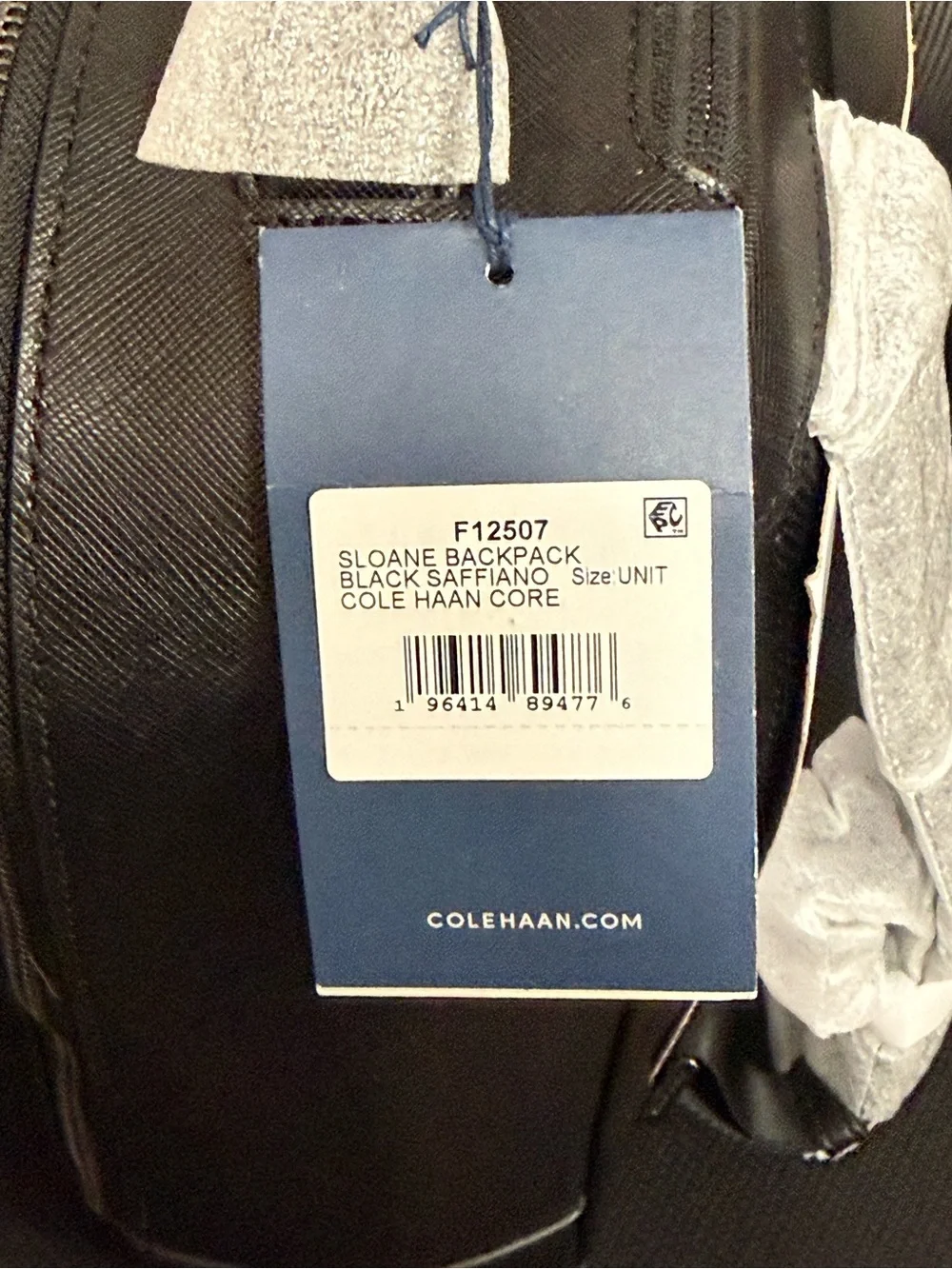 Cole Haan Men's Black Leather Backpack